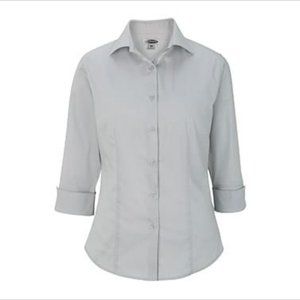 Edwards | Stretch Broadcloth Blouse in Platinum M-L-XL #5033 NWT